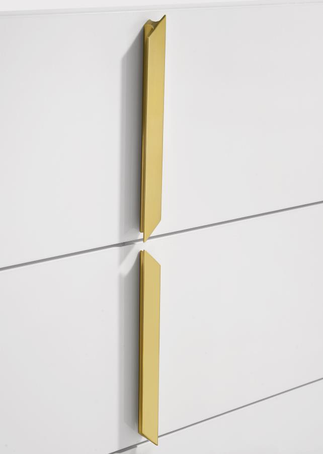 Ines - 5-Drawer Bedroom Chest Of Drawers - White High Gloss