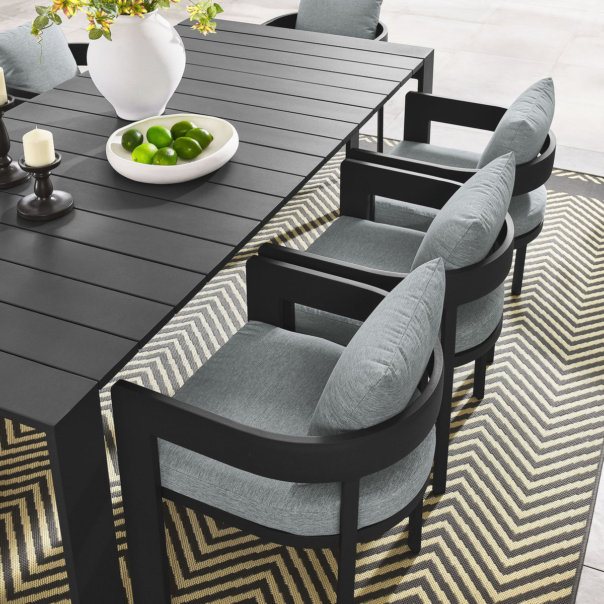 Tahoe 9-Piece Outdoor Patio Aluminum Dining Set by Modway