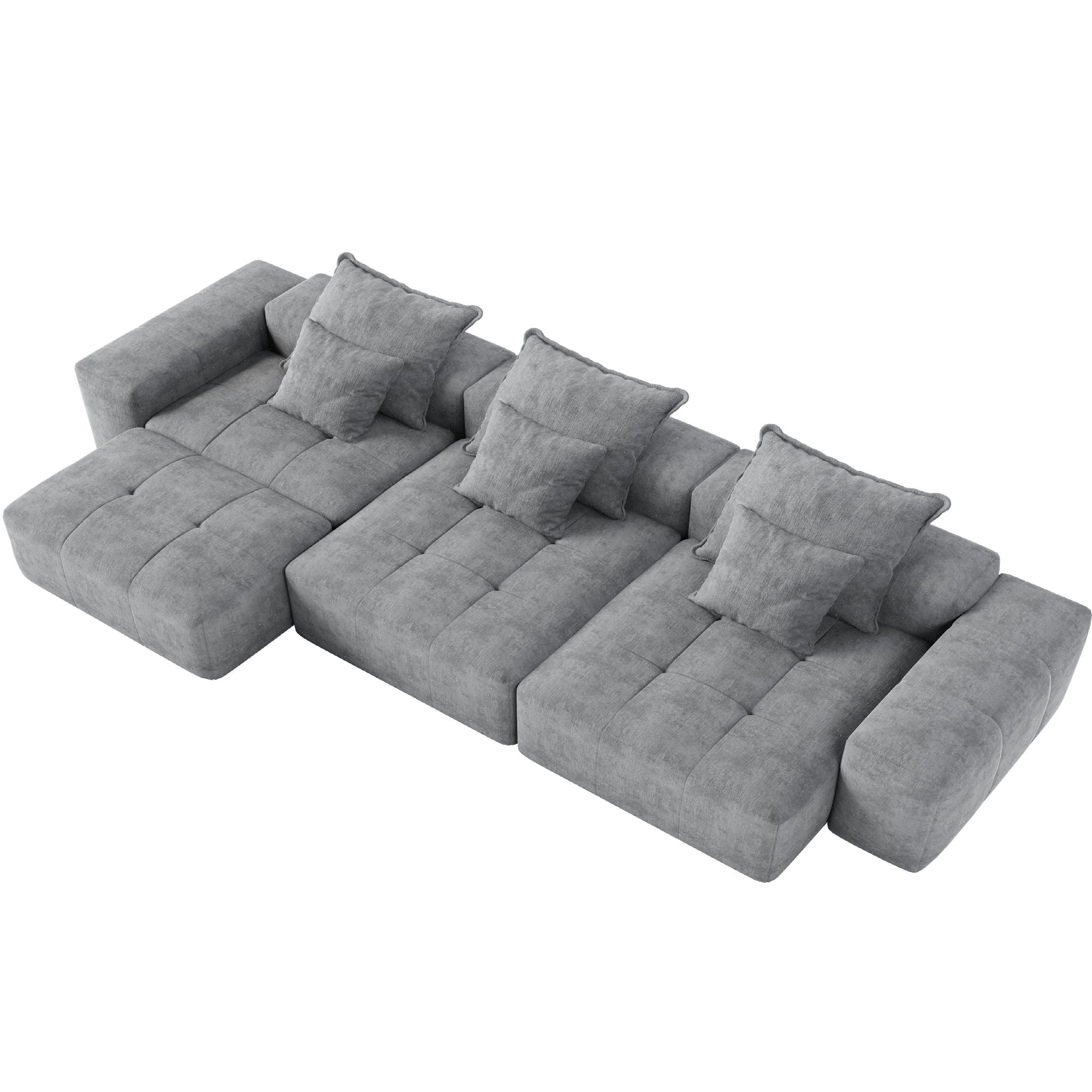 Modern Oversized, Modular Sectional Sofa With Pillows