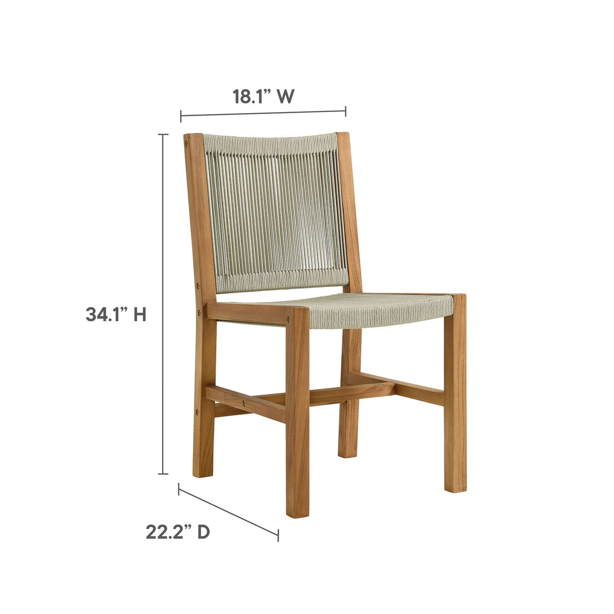 Vienna 7-Piece Outdoor Patio Teak and Rope Dining Set by Modway