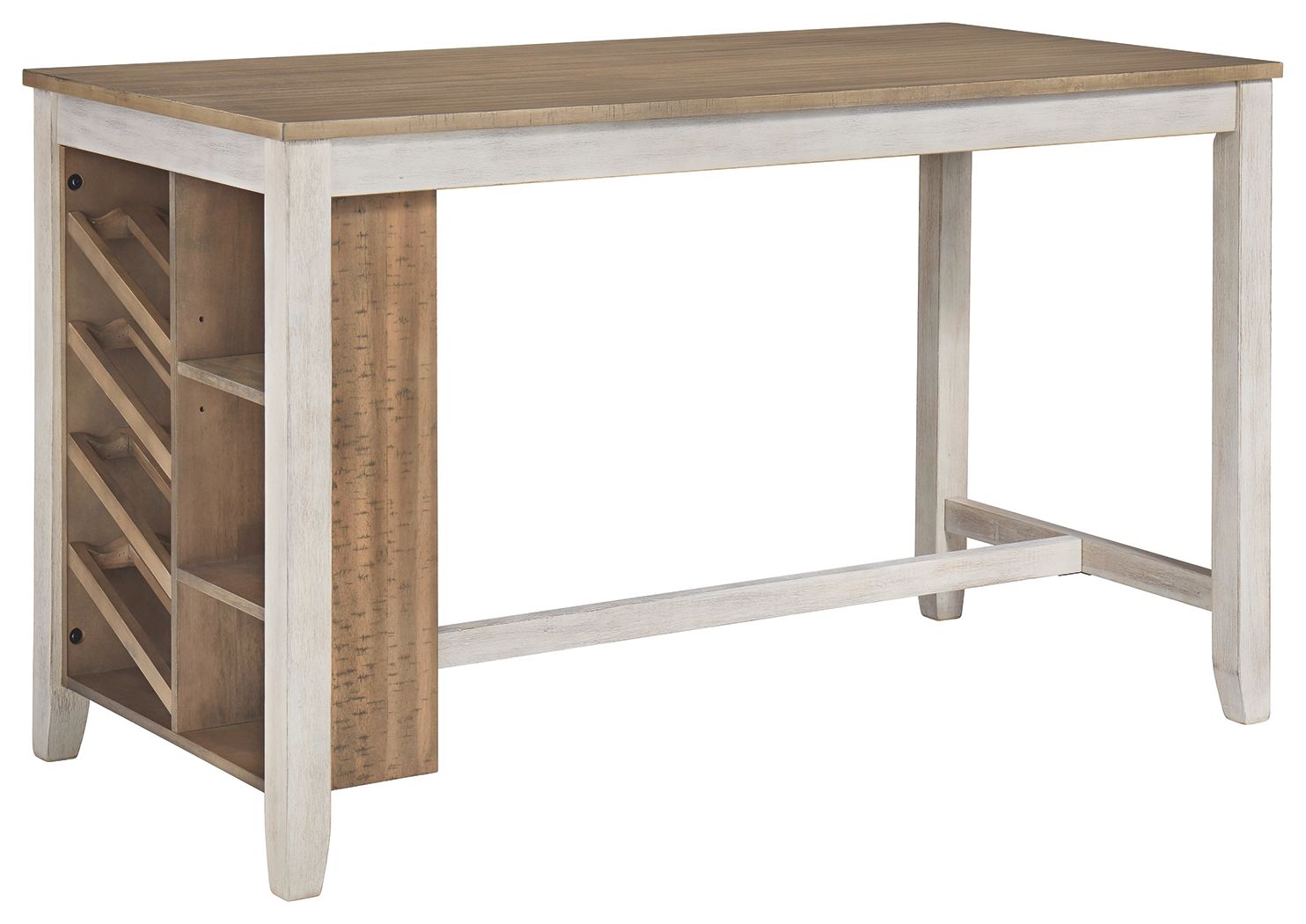Signature Design by Ashley® Skempton - White - Rectangular Counter Table With Storage | Meri Furniture