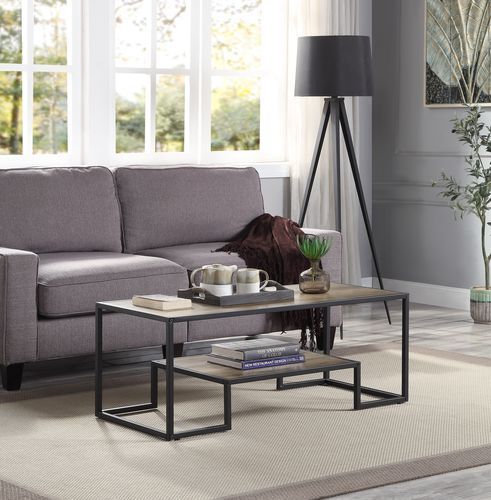 ACME Idella - Accent Table - Rustic Oak & Black Finish | Meri Furniture