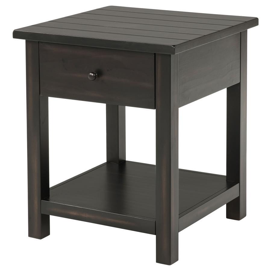 Payne - 1 Drawers Wood End Table with Shelf