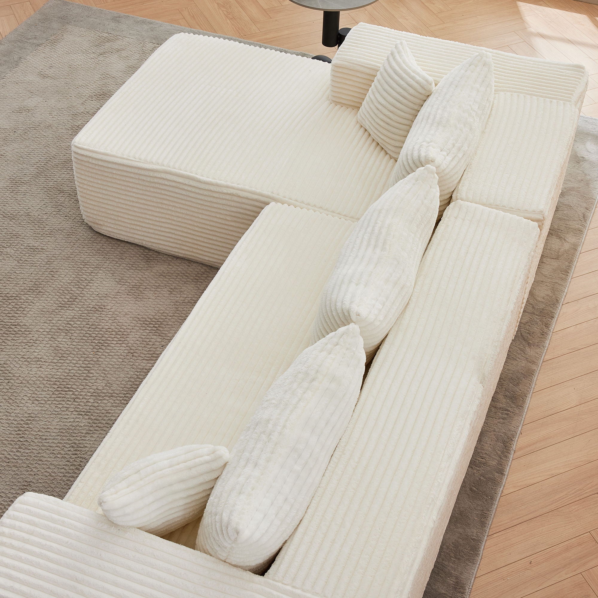 Modular Sofa With Golden Square Legs