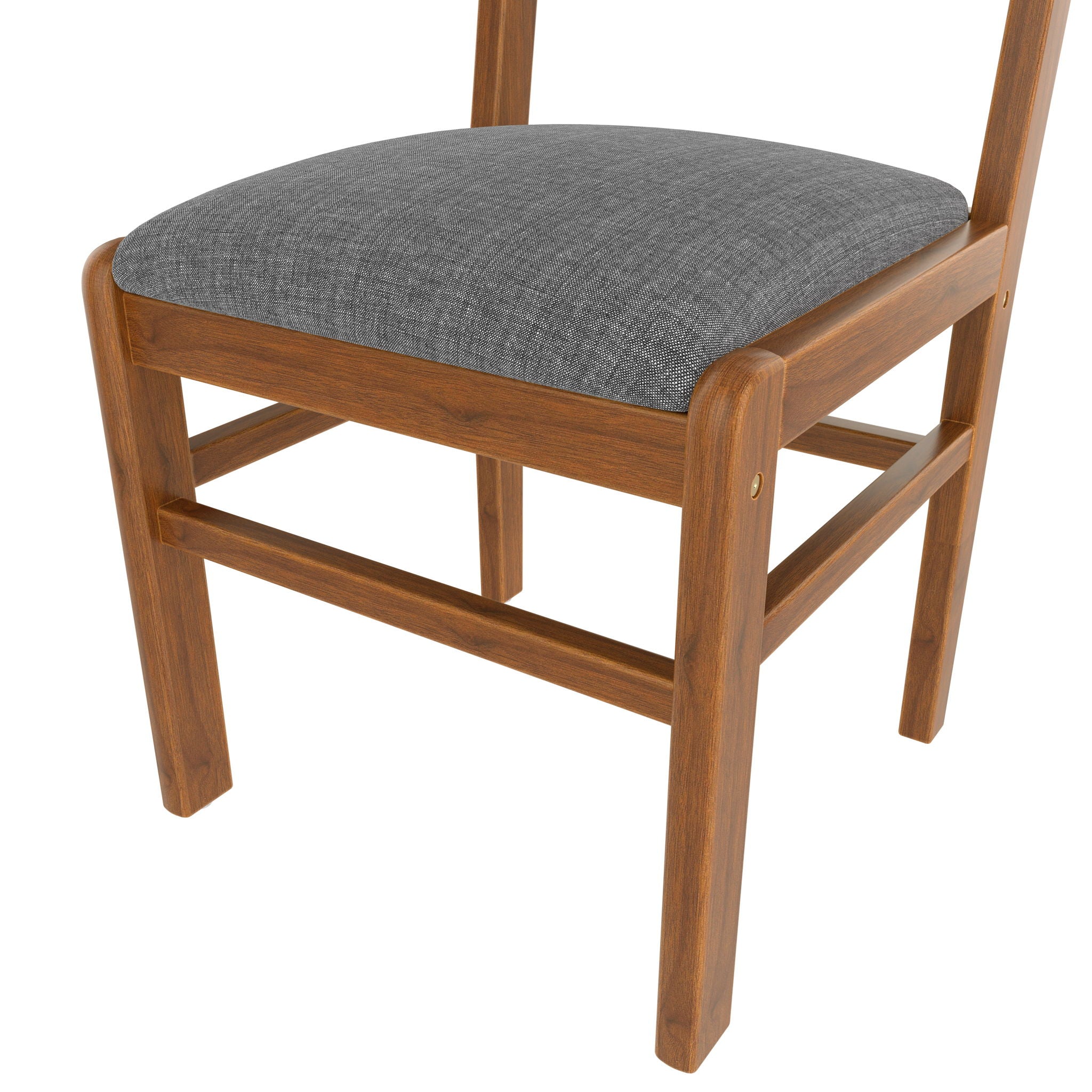 Dining Chairs (Set of 4), Mid Century Modern Fabric Upholstered Kitchen Side Chairs, Farmhouse Dining Room Chair - Brown / Gray