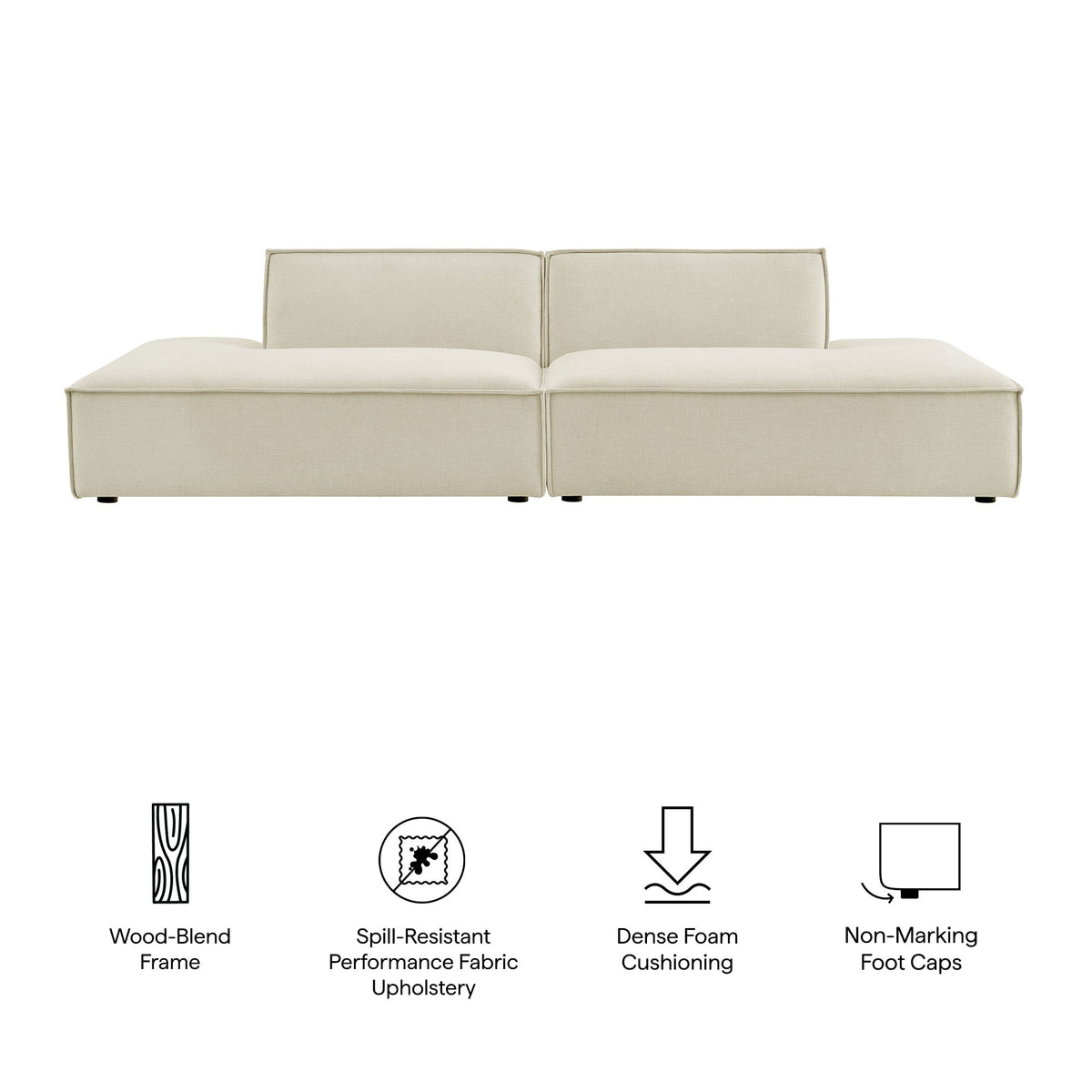 Restore 2-Piece Performance Fabric Upholstered Modular Loveseat by Modway
