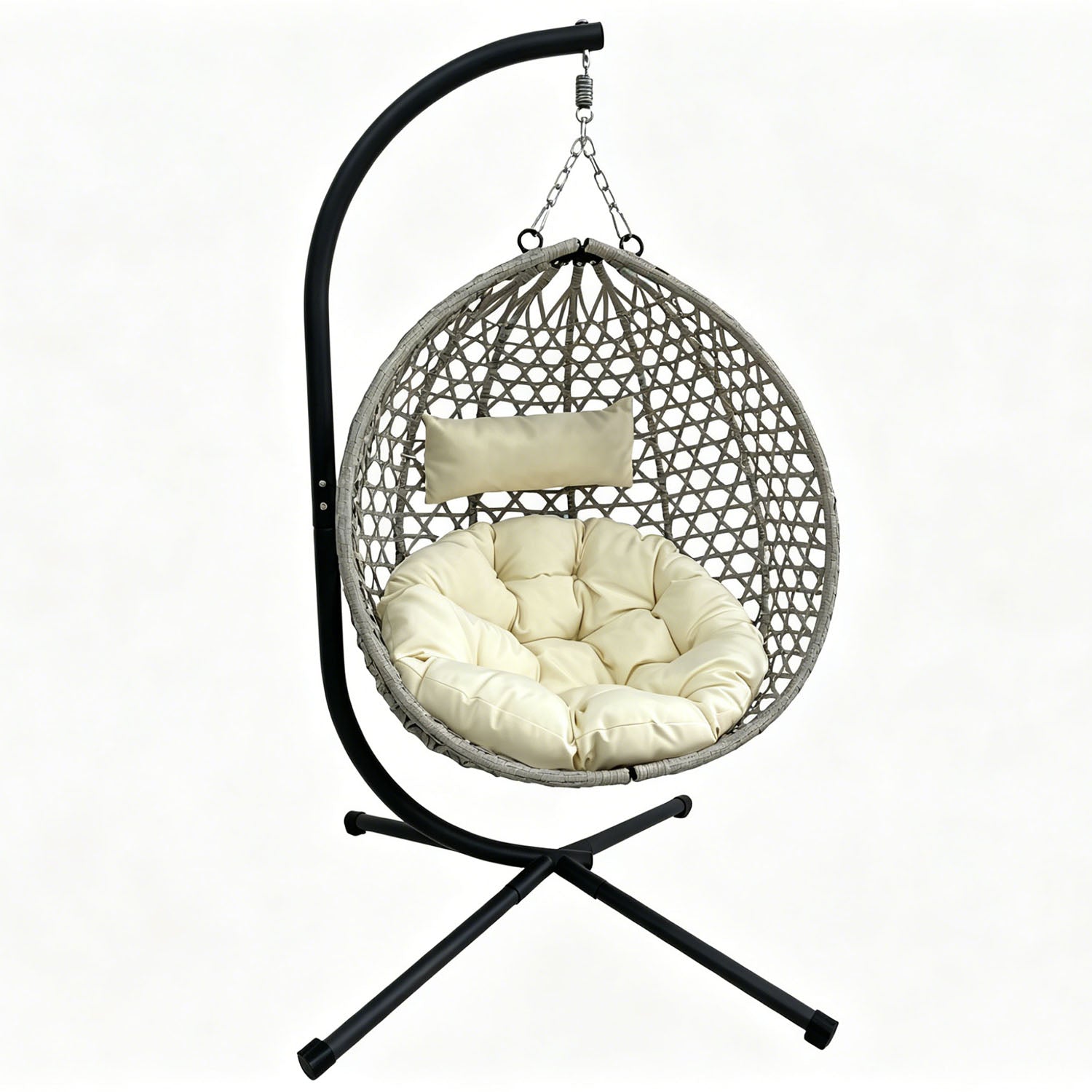 Outdoor Folding PE Rattan Hanging Egg Chair