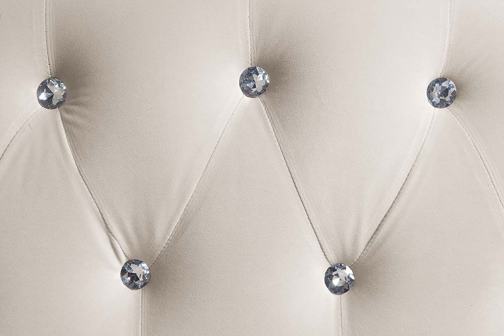 Tayden - Sofa With 5 Pillows - Beige Velvet