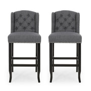 Vienna - Contemporary Fabric Tufted Wingback Counter Stools (Set of 2)