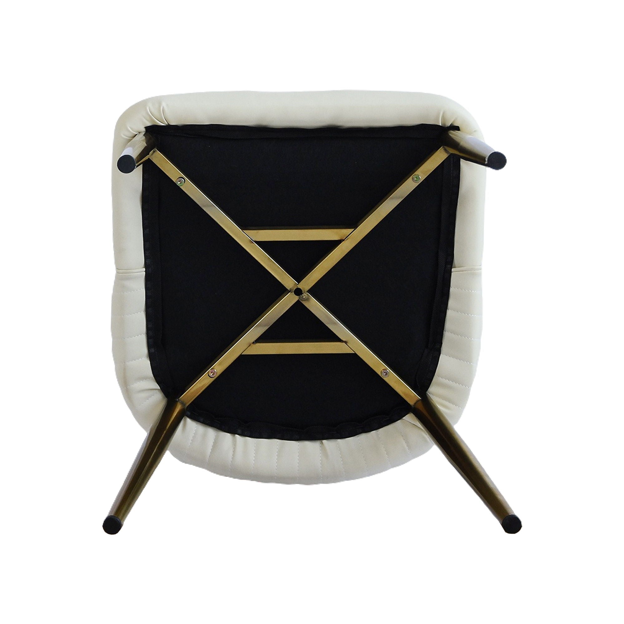 Modern Sponge-Filled Dining Chair, Solid Wood Metal Legs, Suitable For Restaurants, Living Rooms And Rooms (Set of 2) - White