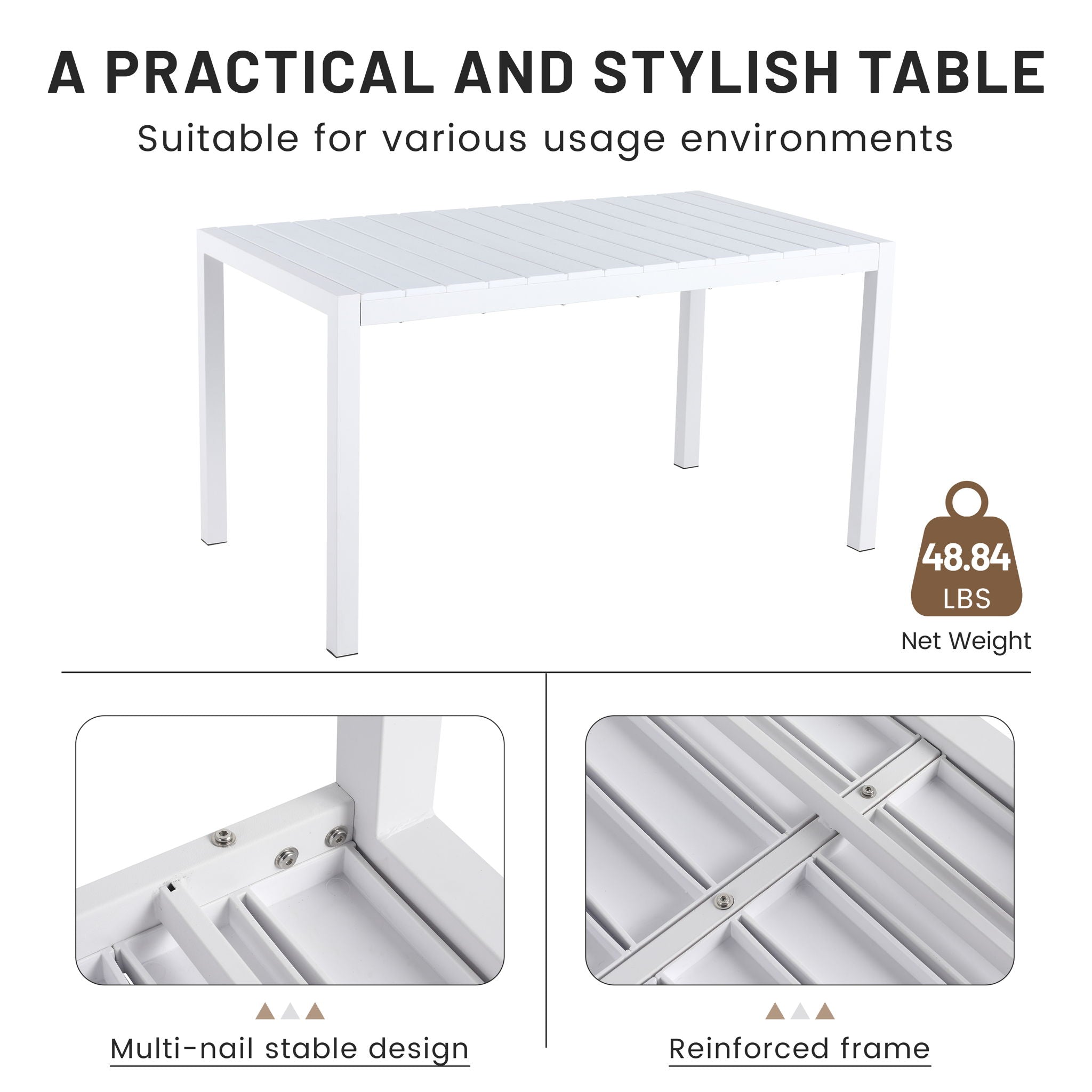 4 Piece Set Of Modern Designed Single Chairs With Long Table