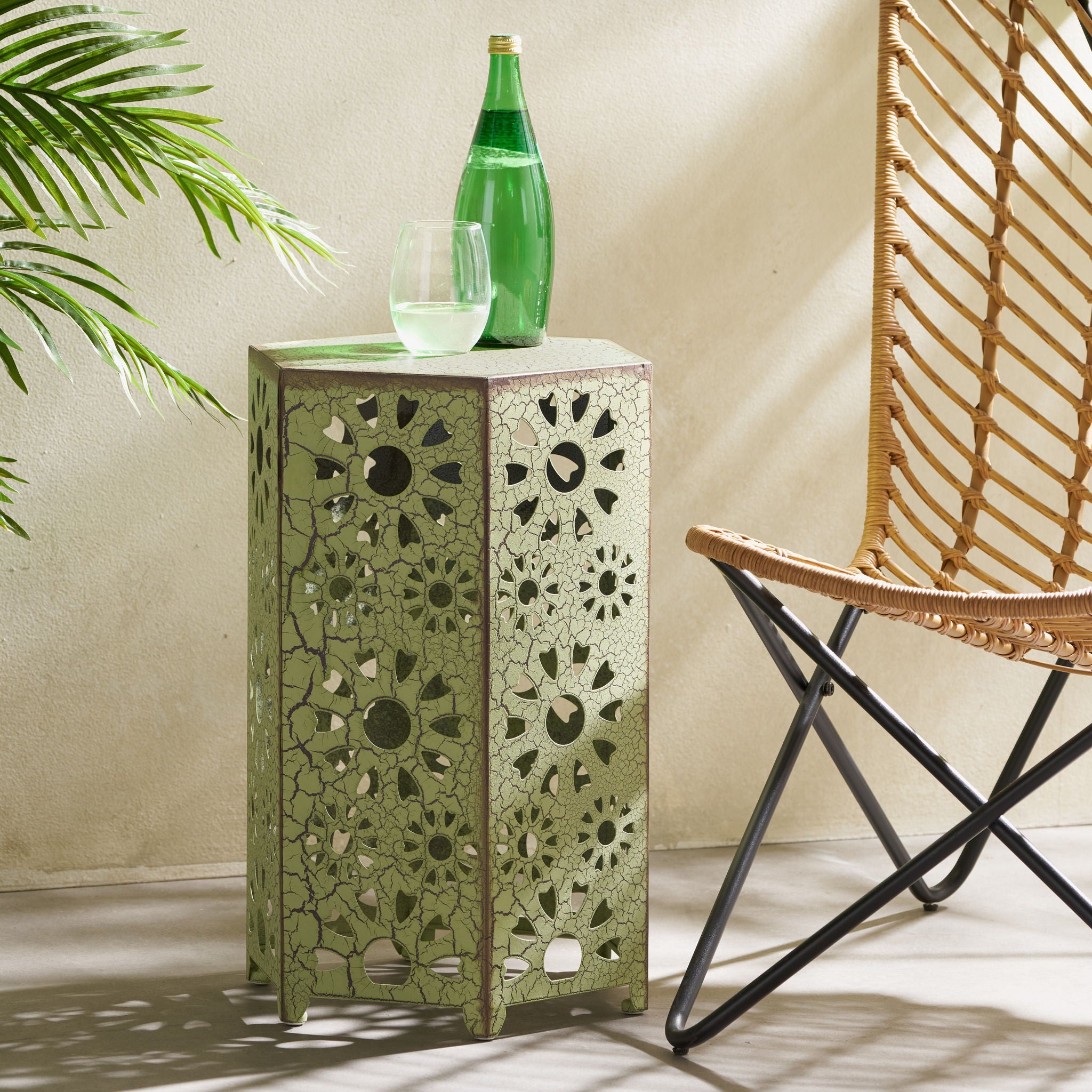 Galore - Side Table With Sunburst Cut Out Design