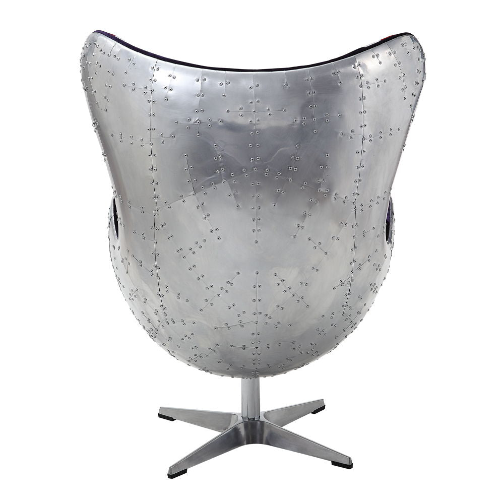 Brancaster - British Flag Accent Chair With Swivel - Pattern Fabric & Aluminum