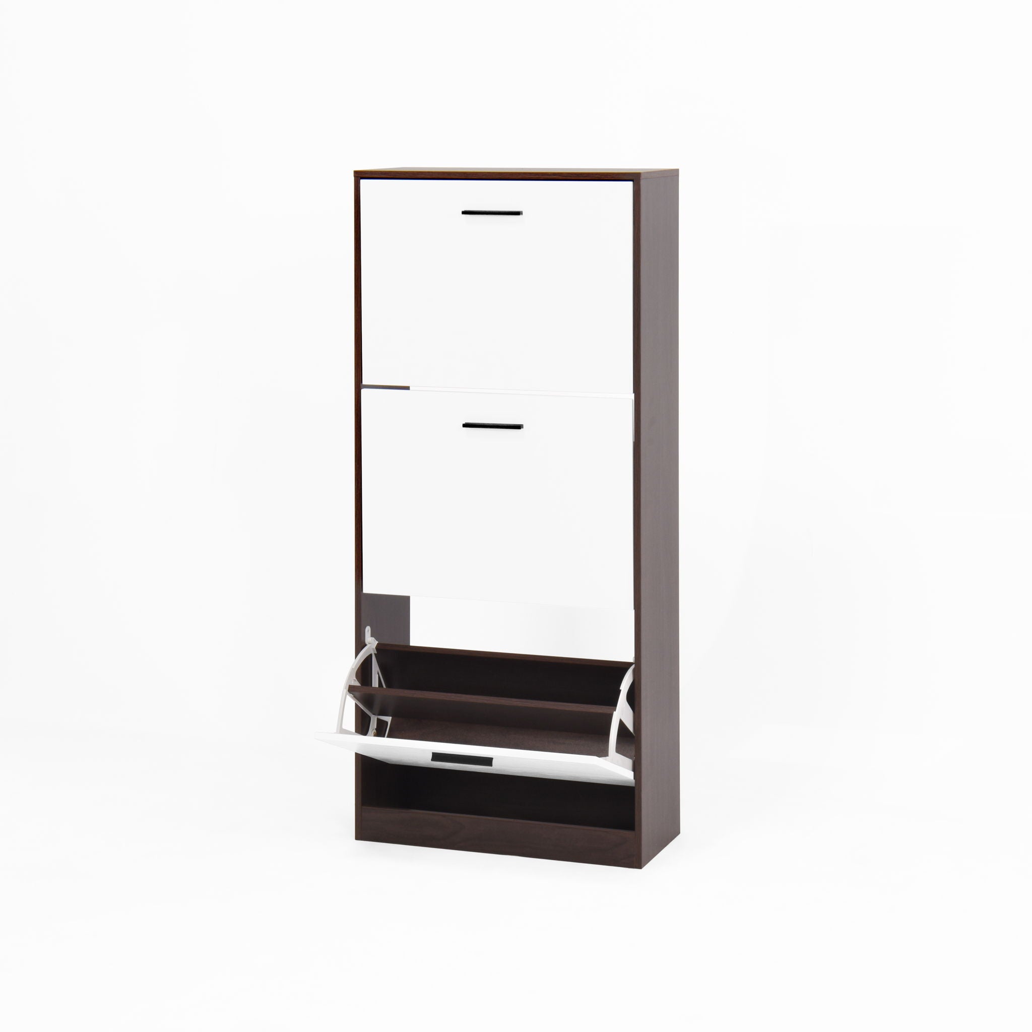 Modern Freestanding Shoe Storage Cabinet With 3 Flip Drawers