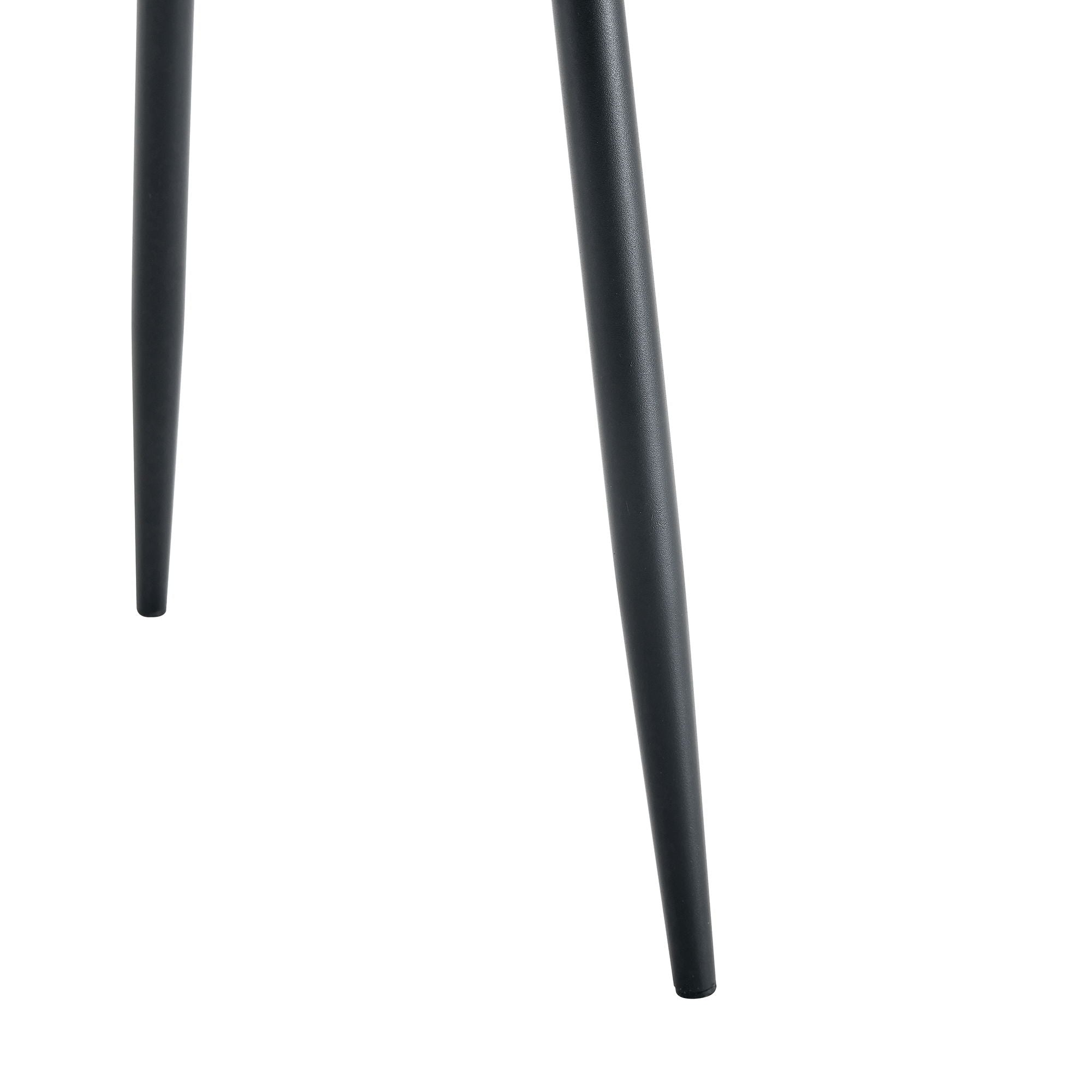 Luxury Simple Chair Linen Cotton High Resilience Dining Chair With Black Metal Legs (Set of 4) - Light Gray