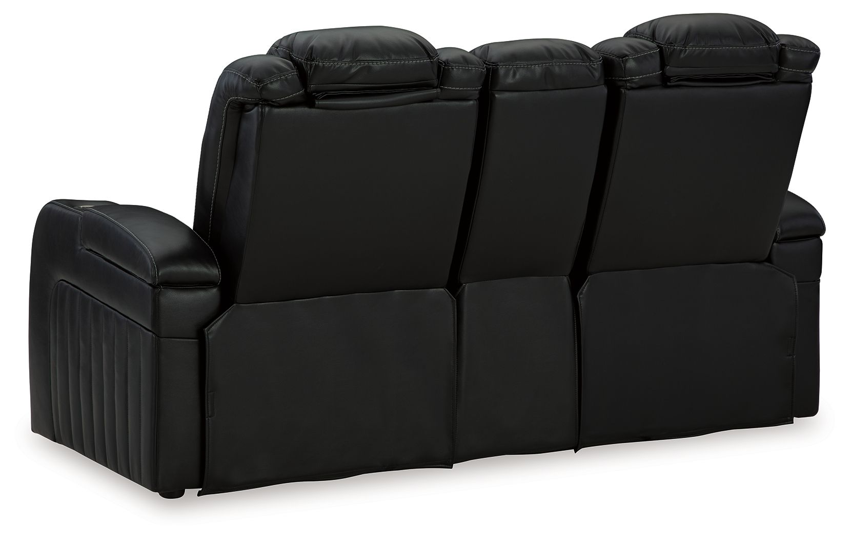 Caveman Den - Power Reclining Loveseat with Console/ Adj Hdrst - Midnight