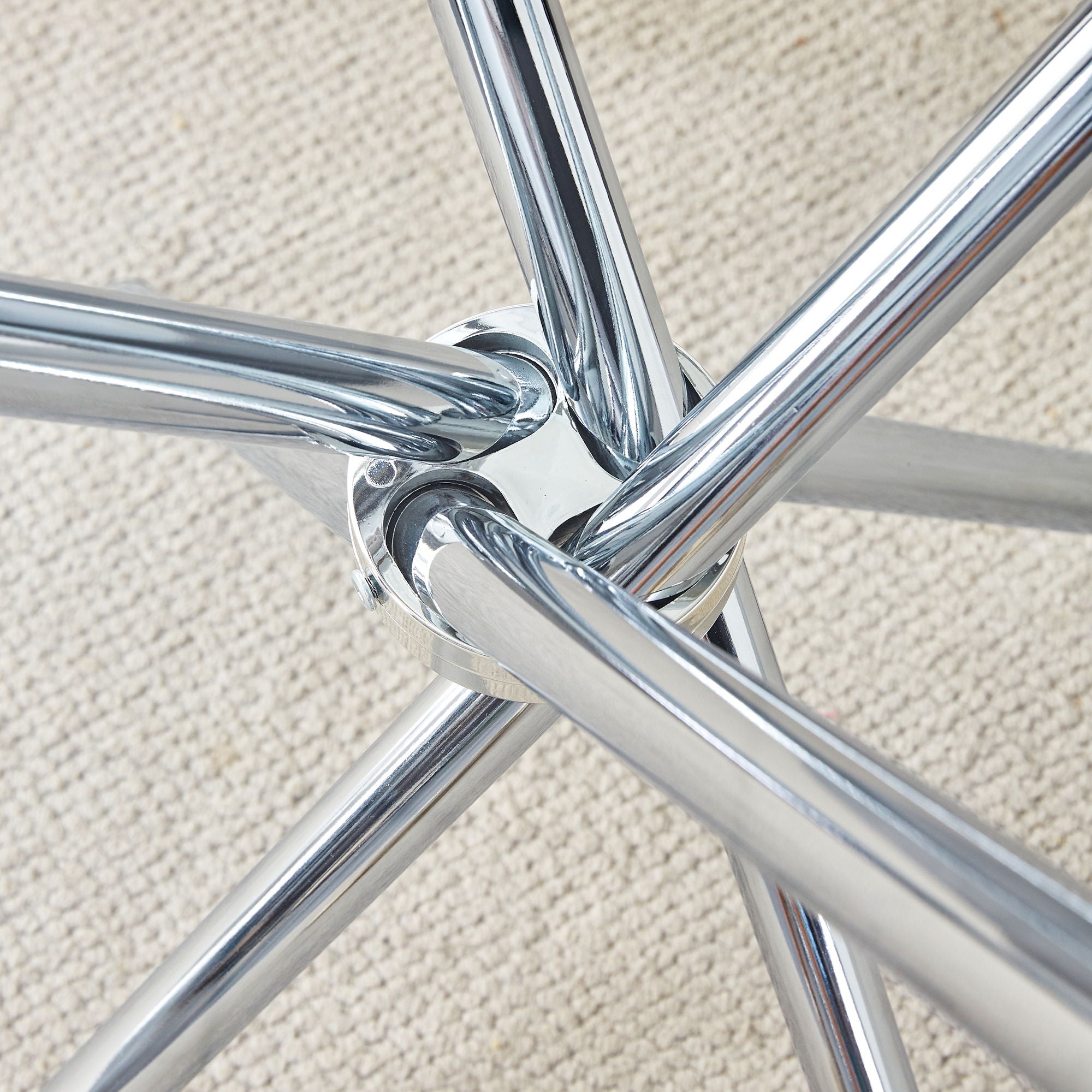 Modern Round Clear Glass Dining Table With Unique Metal Legs For 4 6 People - Silver