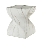 Outdoor End Table, Round Side Table For Patio And Garden - Marble