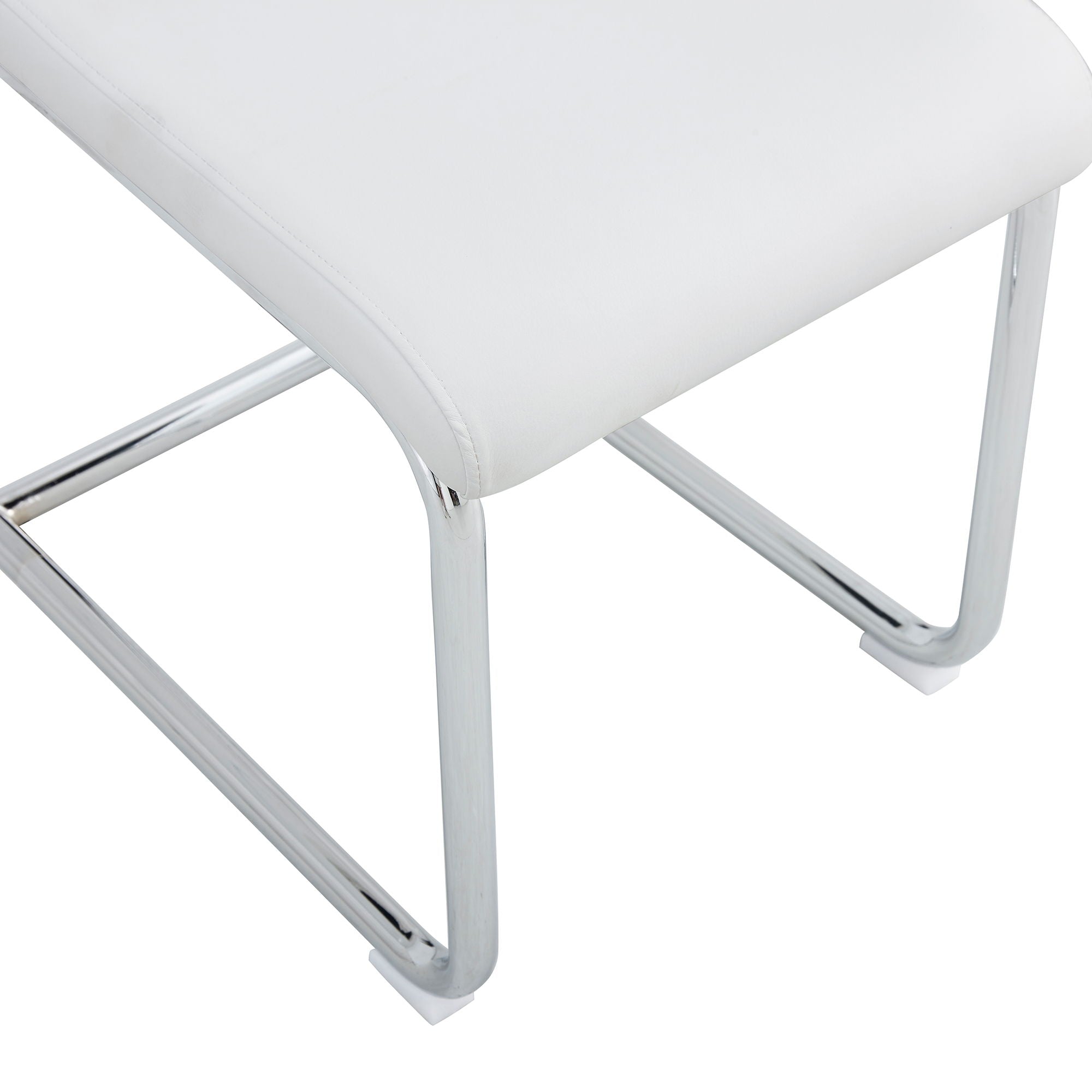 Modern Dining Chairs With Padded Seat, Metal Legs