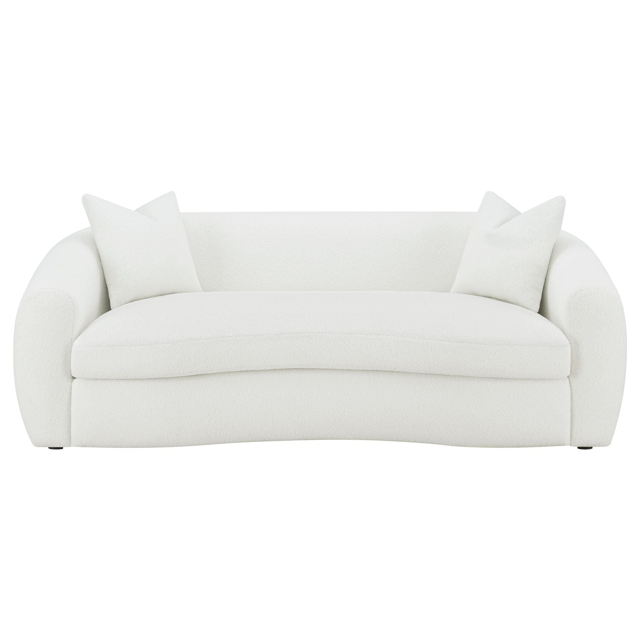 Isabella 3-piece Faux Sheepskin Upholstered Sofa Set Natural