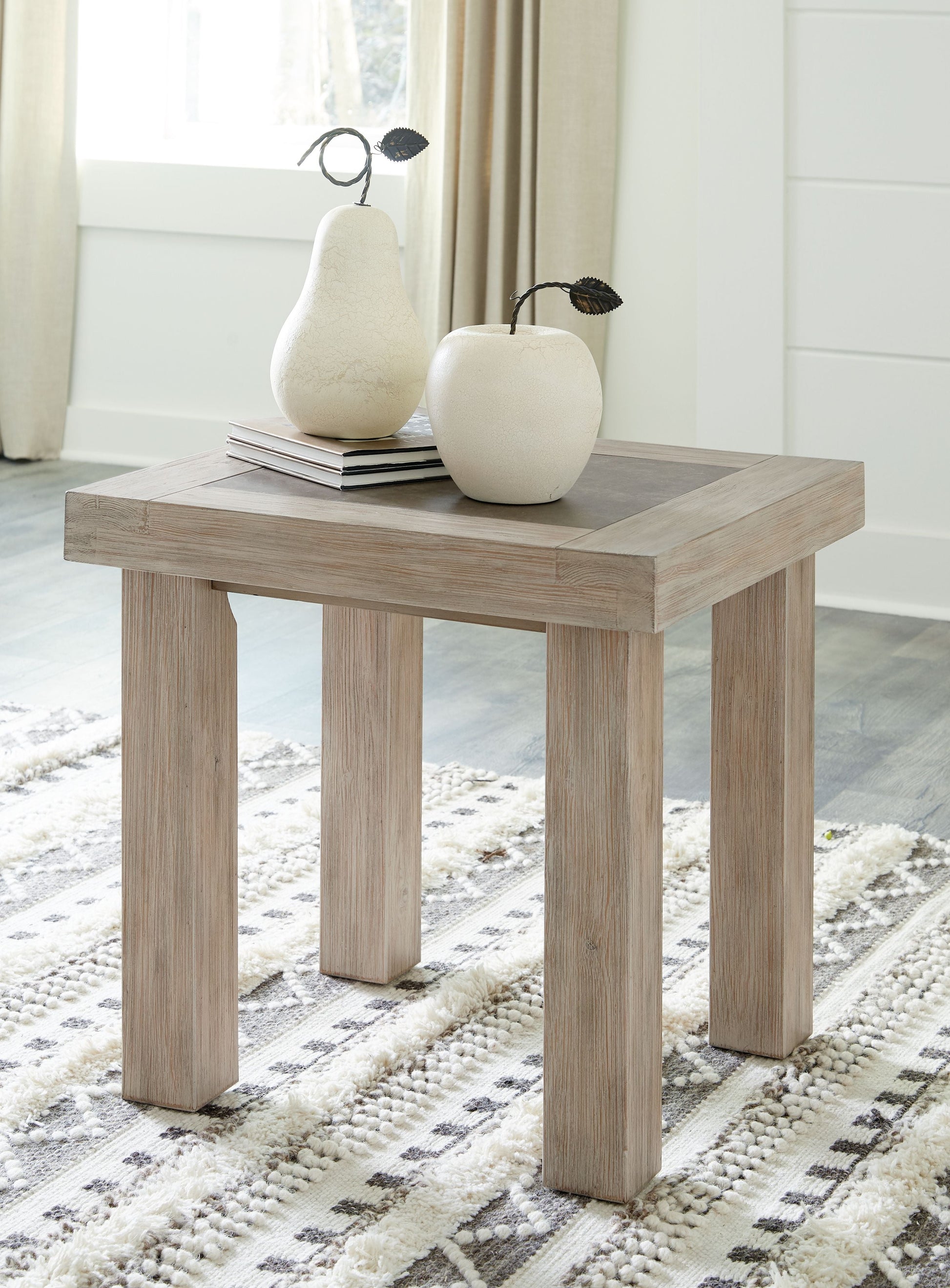 Ashley Furniture Hennington - Light Brown - Rectangular End Table | Meri Furniture