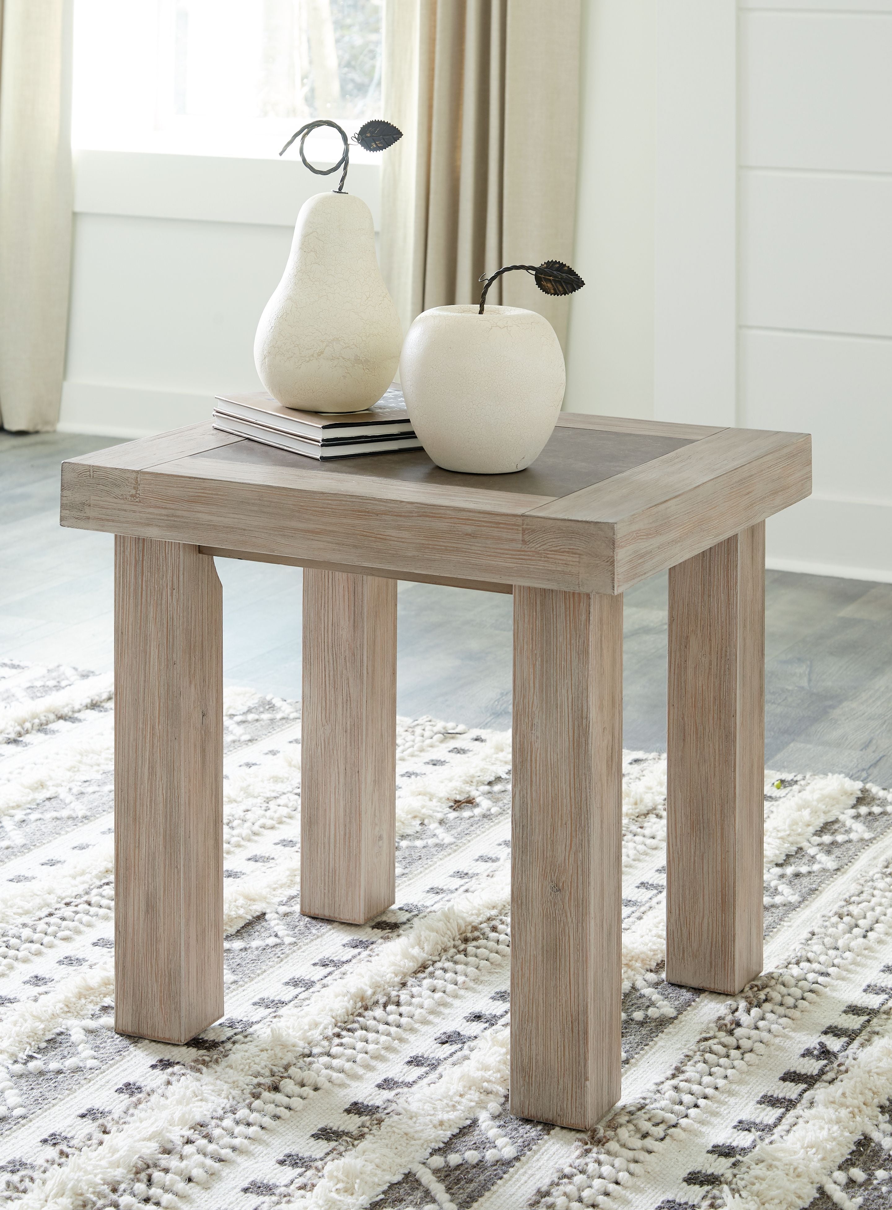 Ashley Furniture Hennington - Light Brown - Rectangular End Table | Meri Furniture
