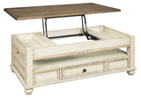 Ashley Furniture Realyn - White / Brown - Lift Top Cocktail Table | Meri Furniture