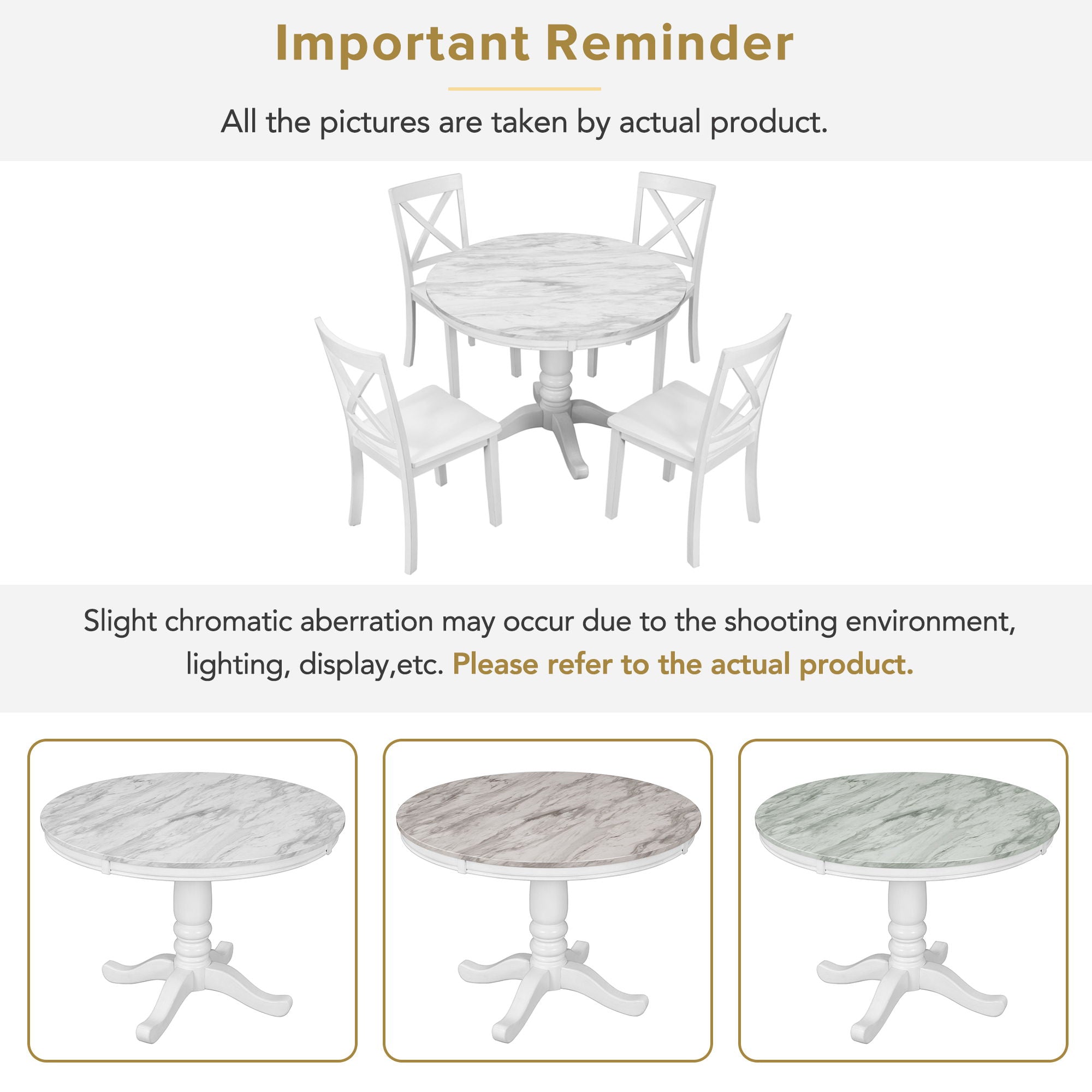 5 Pieces Dining Table And Chairs Set For 4 Persons, Kitchen Room Solid Wood Table With 4 Chairs