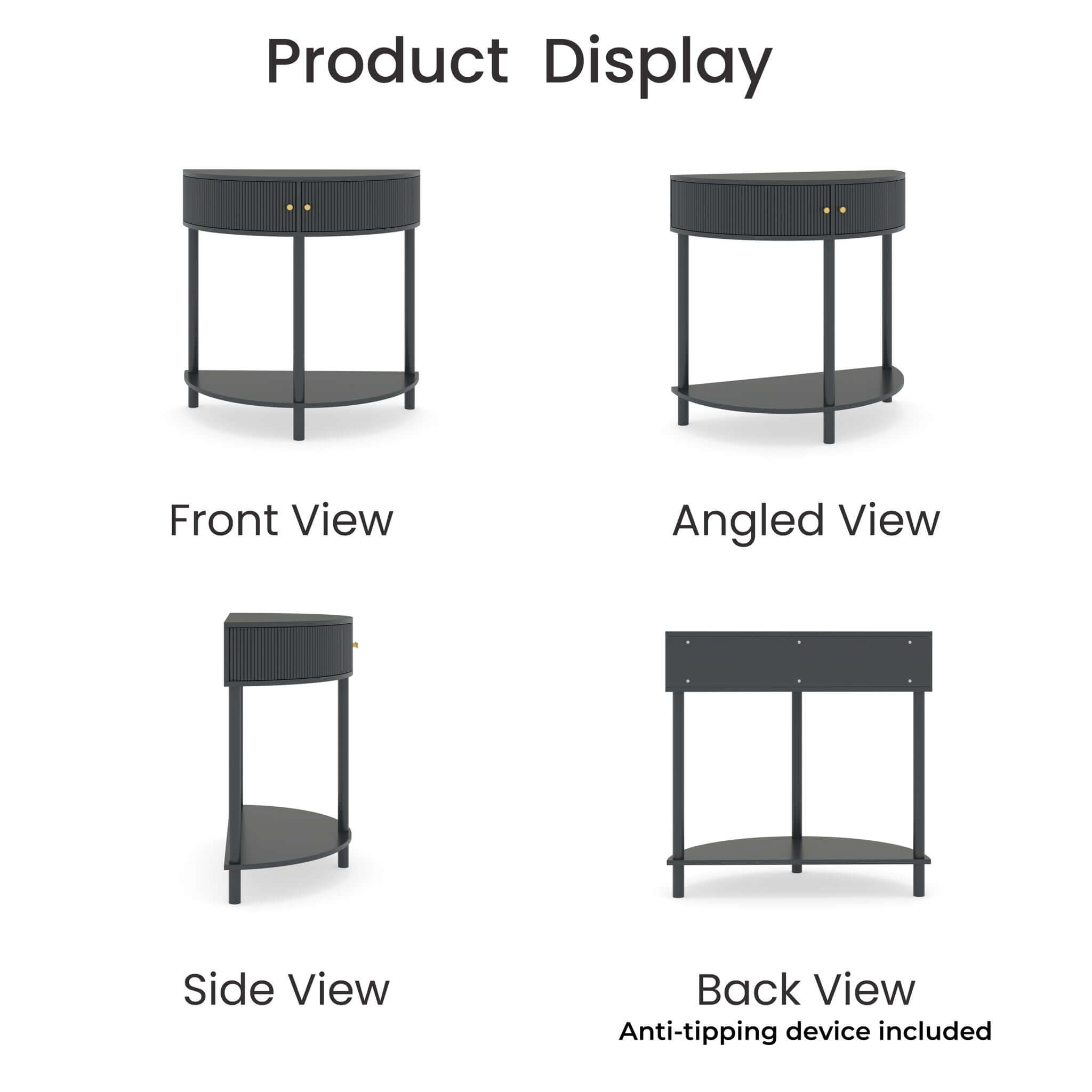 Demi Lune - Console Table With 2 Storage Drawers