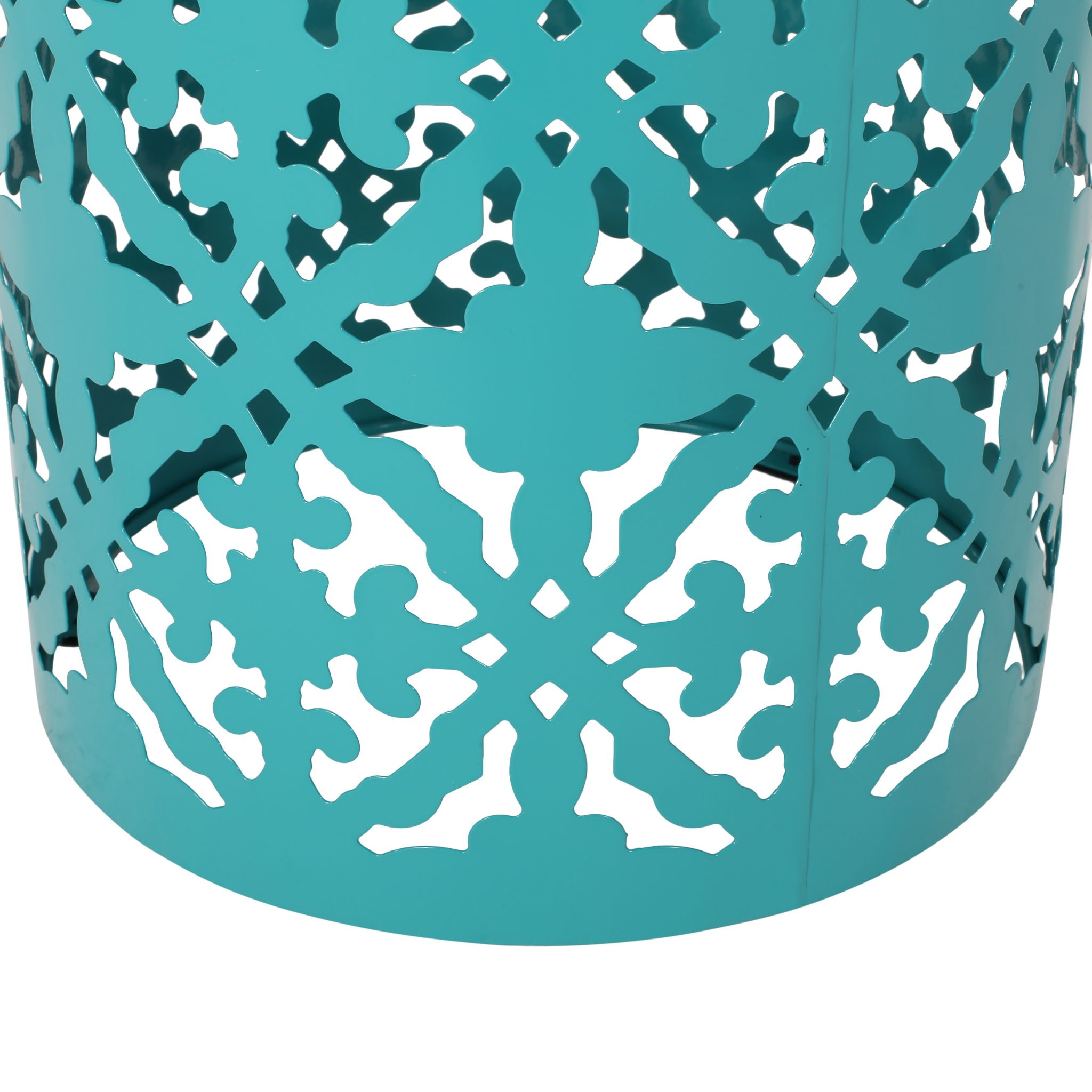 Airy - Outdoor Side Table With Lace Cut Design And Metal Frame