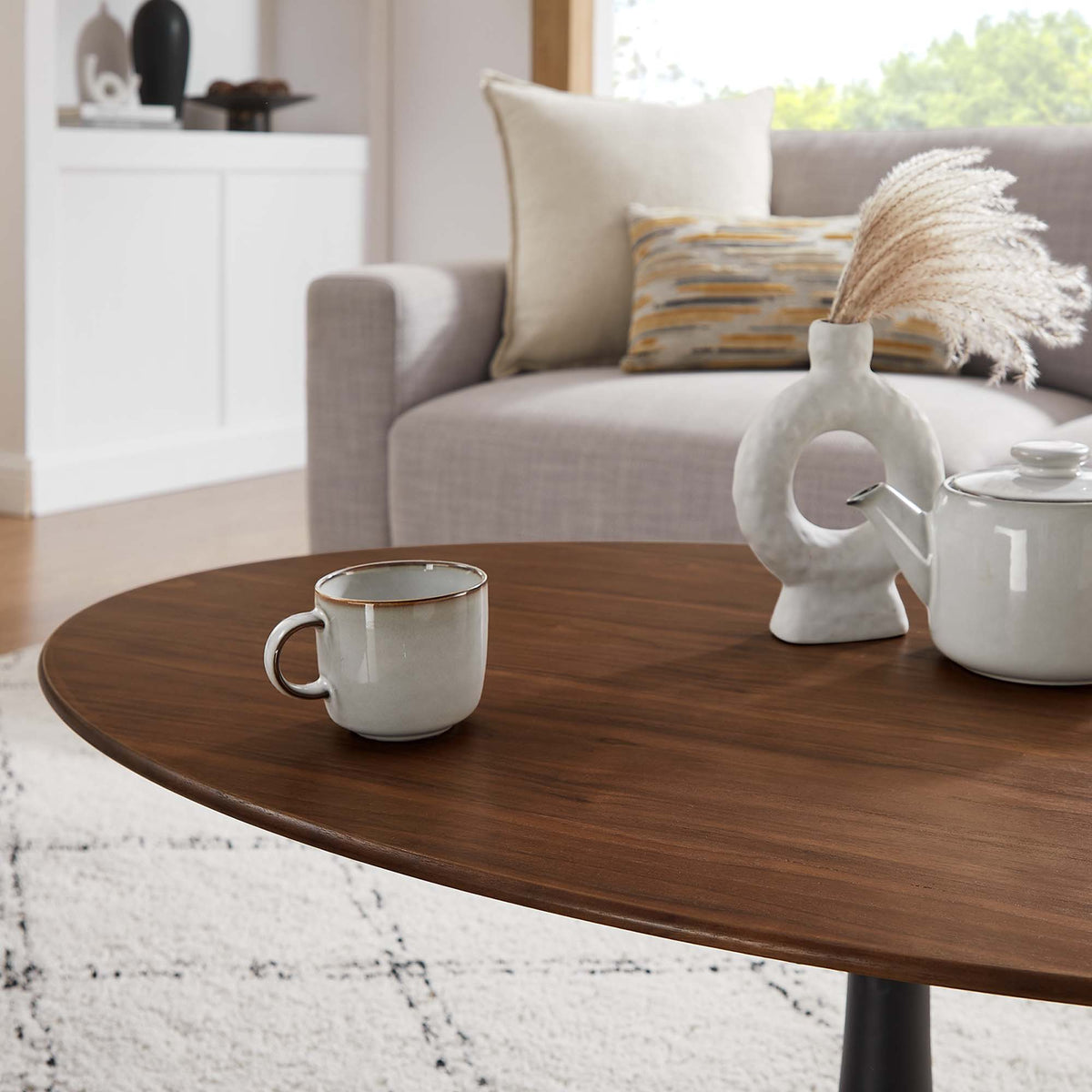 Lippa 48" Oval Wood Coffee Table by Modway