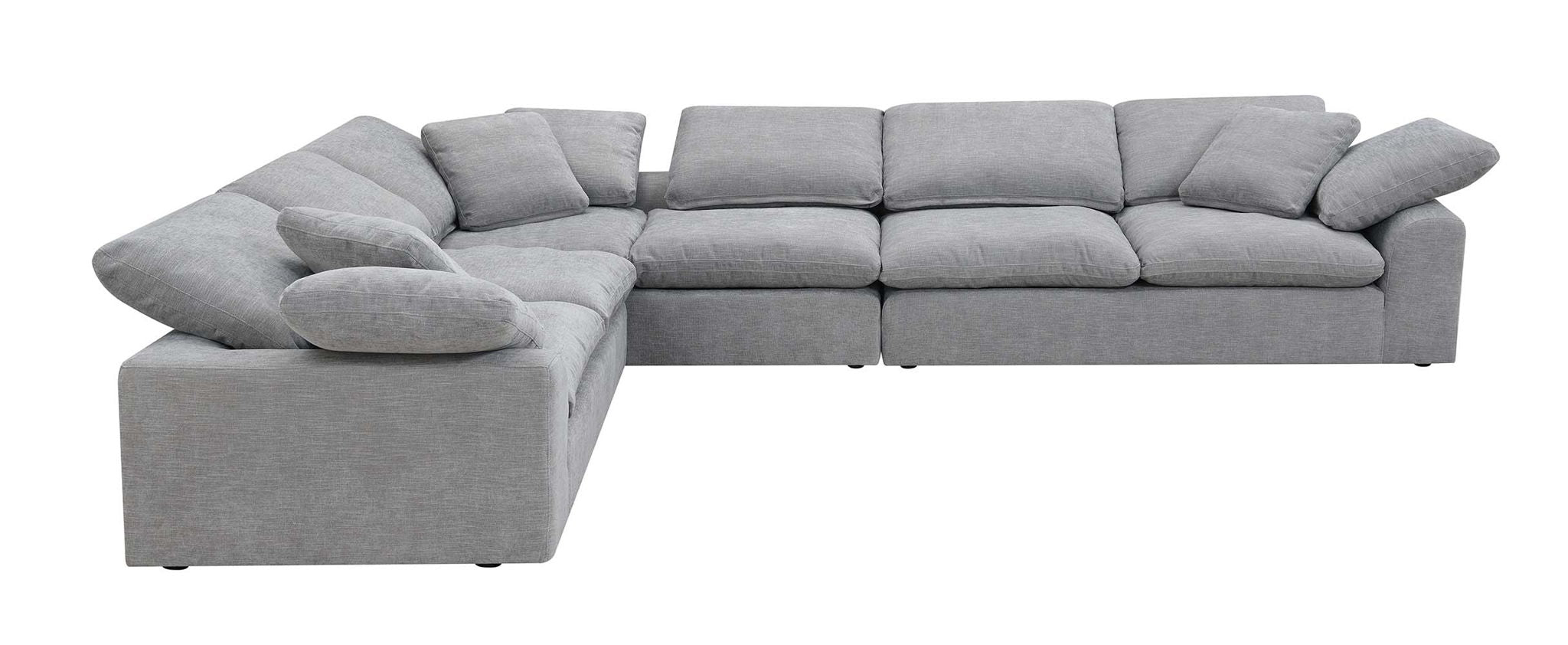 Naveen - Sectional Sofa With 6 Pillows - Gray Linen