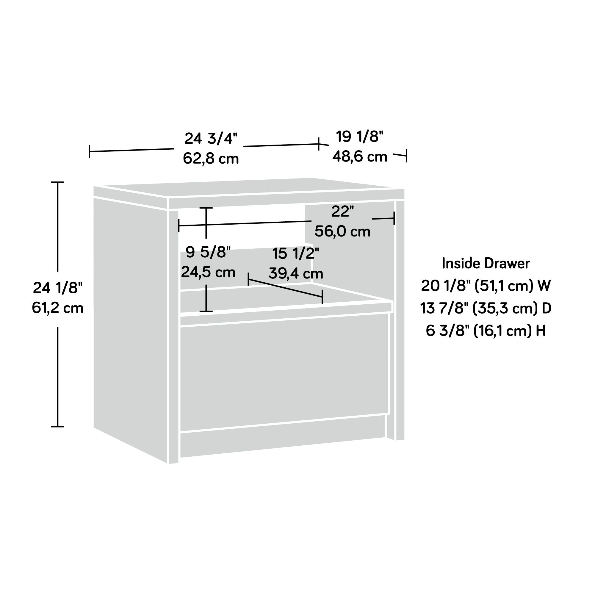 1-Drawer Night Stand in Pacific Maple