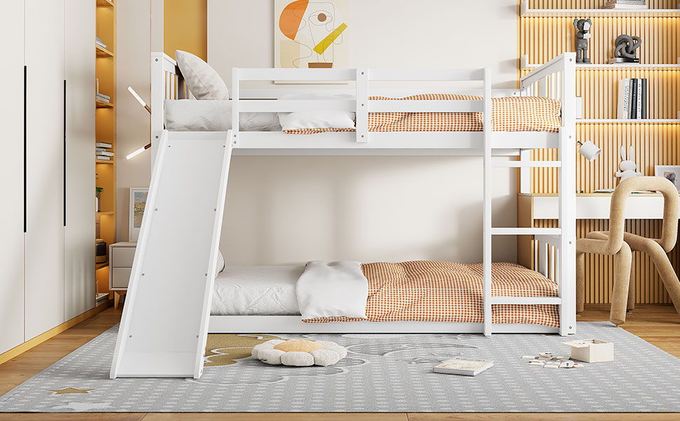Bunk Bed With Convertible Ladder And Slide
