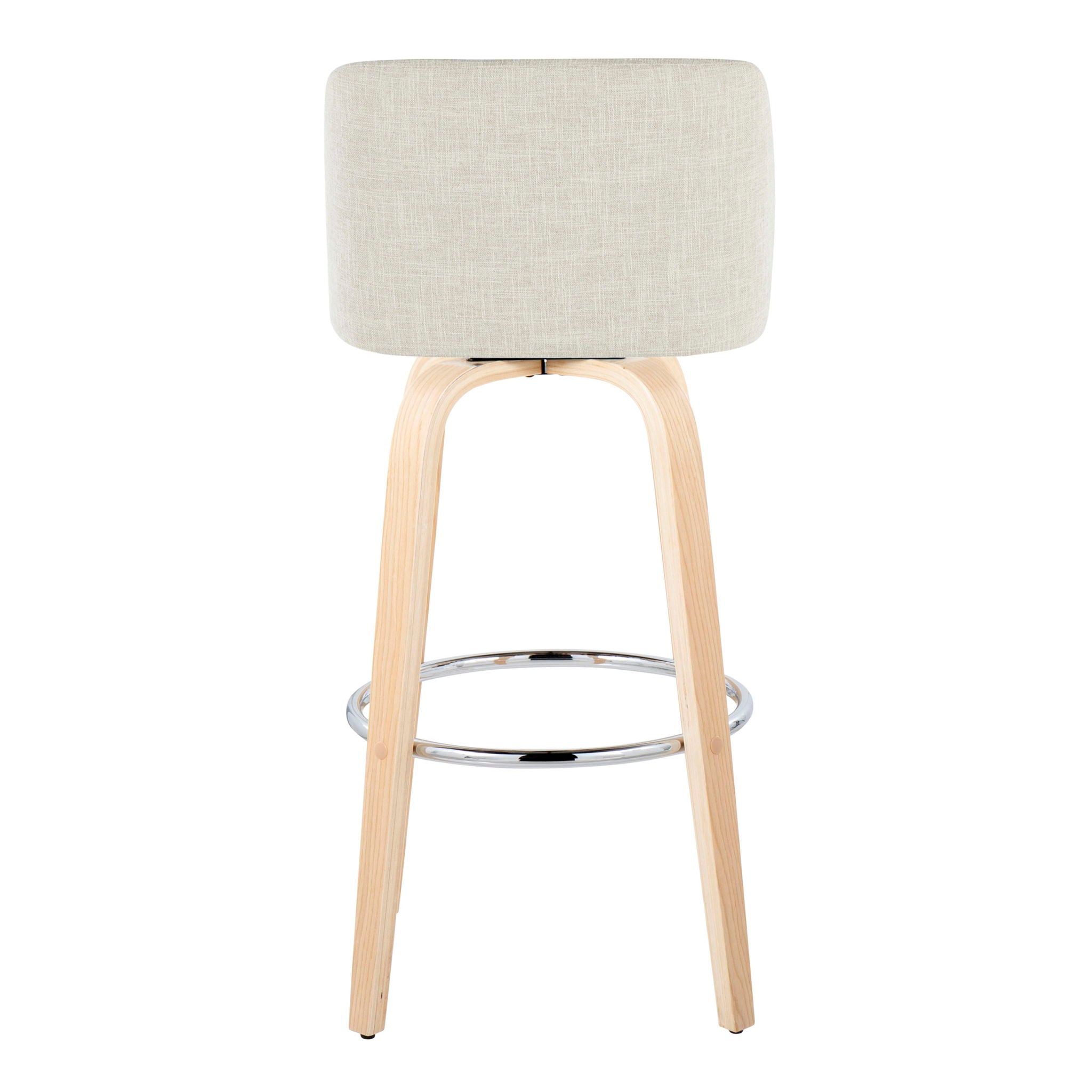 Toriano - Contemporary, Fixed Height Barstool Swivel & Round Footrest (Set of 2)