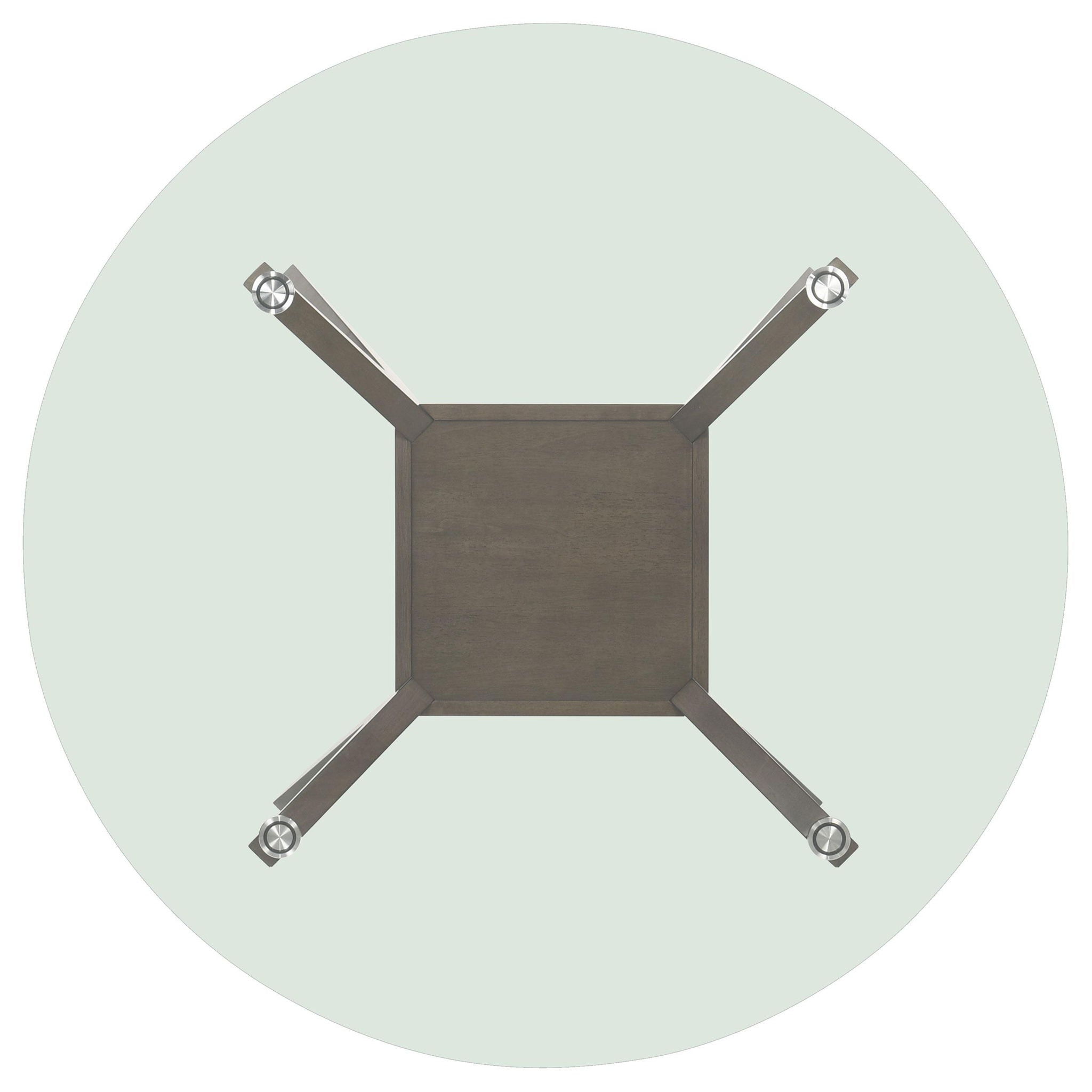 Paxton Round 48-inch Glass Top Wood Dining Table Brown