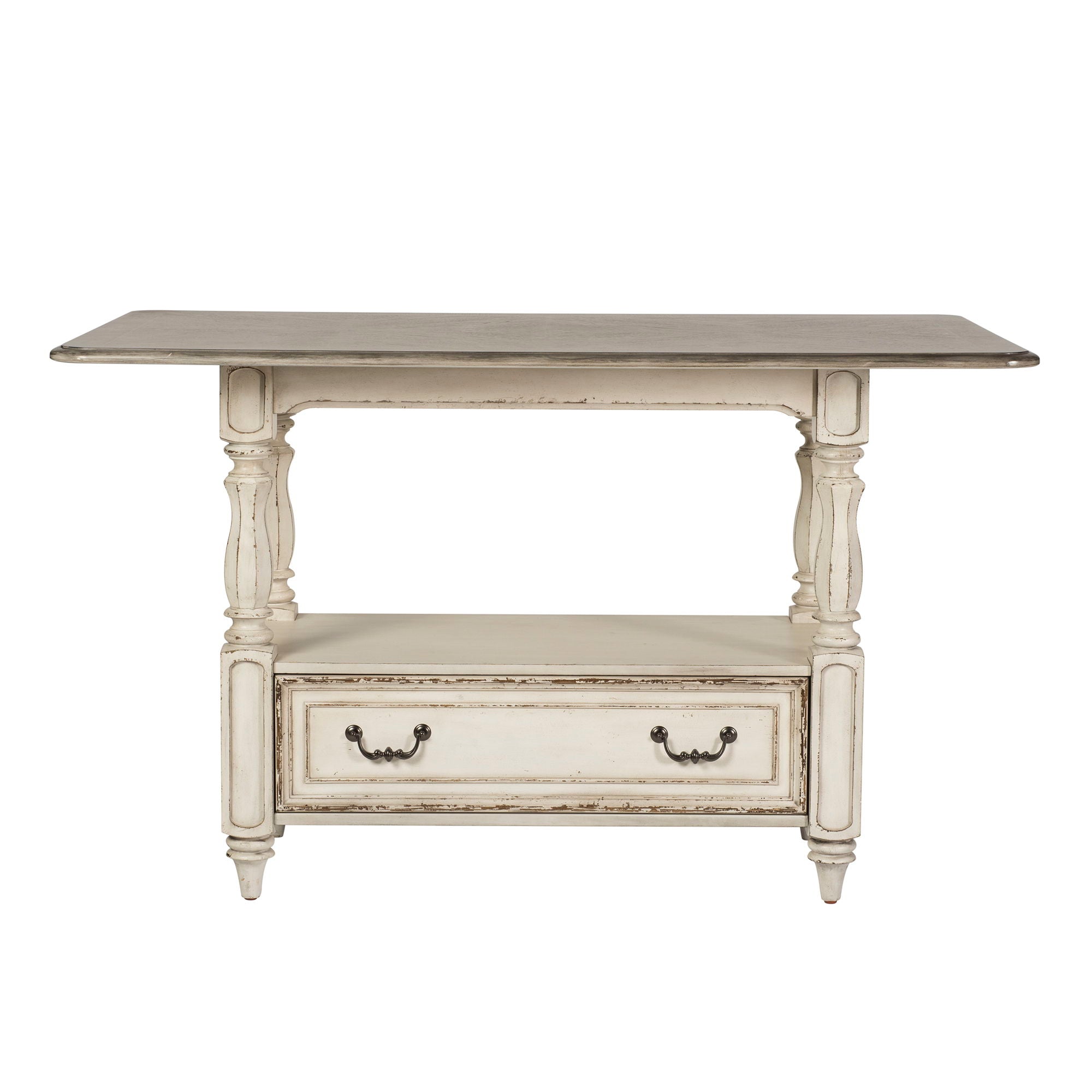 Liberty Furniture Magnolia Manor - 5 Piece Gathering Table Set - Upholstered Chairs - White | Meri Furniture