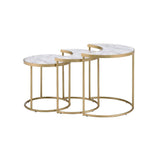 Anpay Coffee Table - Faux Marble & Gold