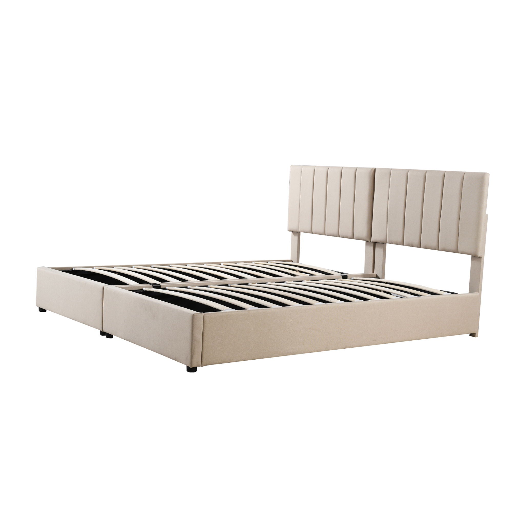 Upholstered Platform Bed With A Hydraulic Storage System