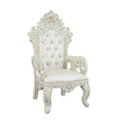 ACME Adara - Dining Chair (Set of 2) - White PU & Antique White Finish | Meri Furniture
