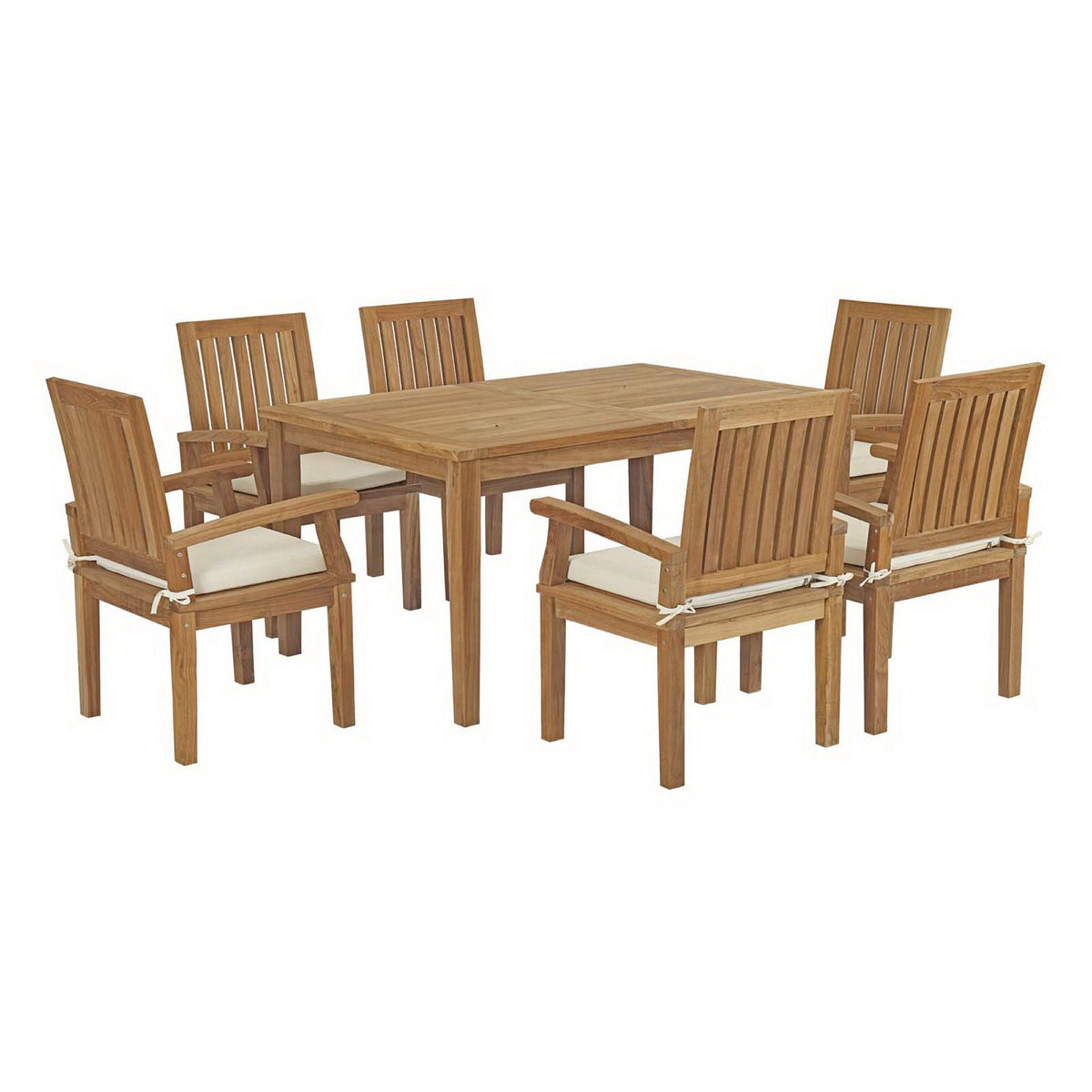 Marina 7 Piece Outdoor Patio Teak Dining Set by Modway