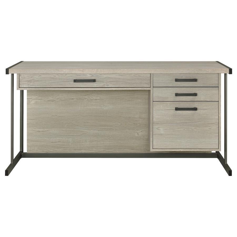 Coaster Fine Furniture Loomis - 4-Drawer Computer Desk - Whitewashed Gray | Meri Furniture