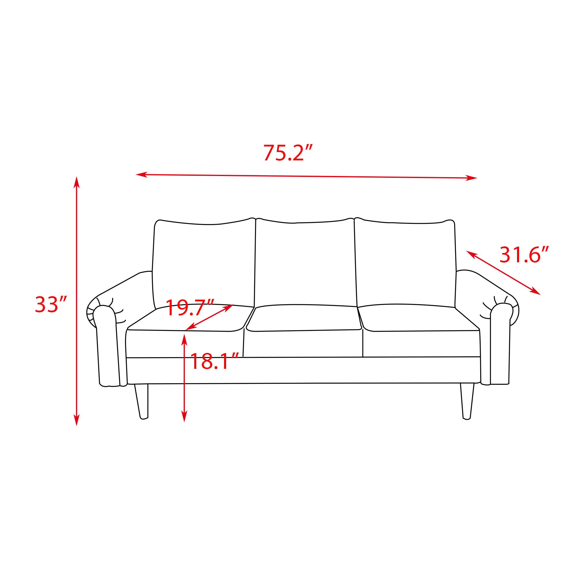 Graceful Design Plush Comfort Sofa
