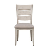 Farmhouse Reimagined - Ladder Back Upholstered Side Chair - White