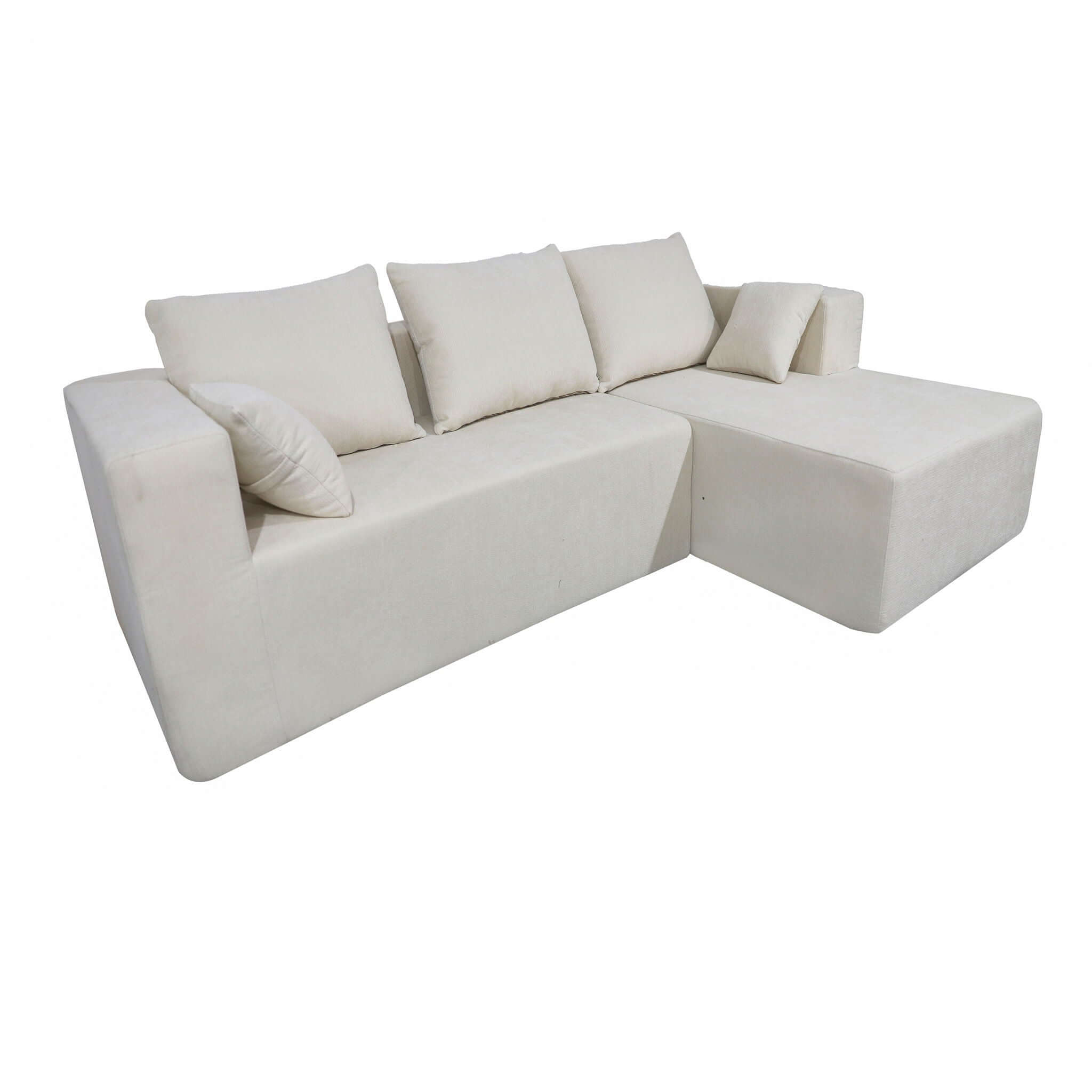 Modular Corner Sofa With Soft Linen Fabric