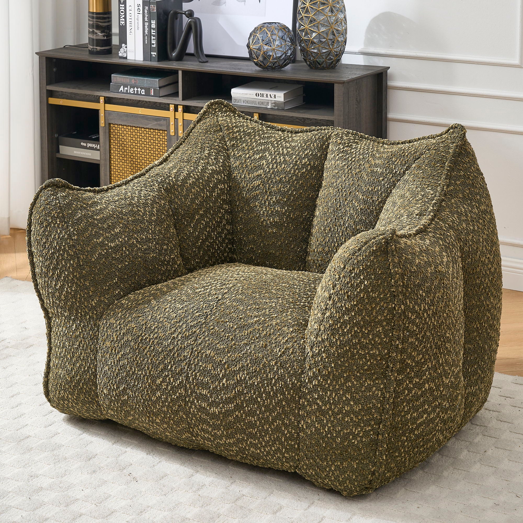 Comfortable Chenille Sofa Chairs With Highly Resilient Foam For Living Rooms And Bedrooms