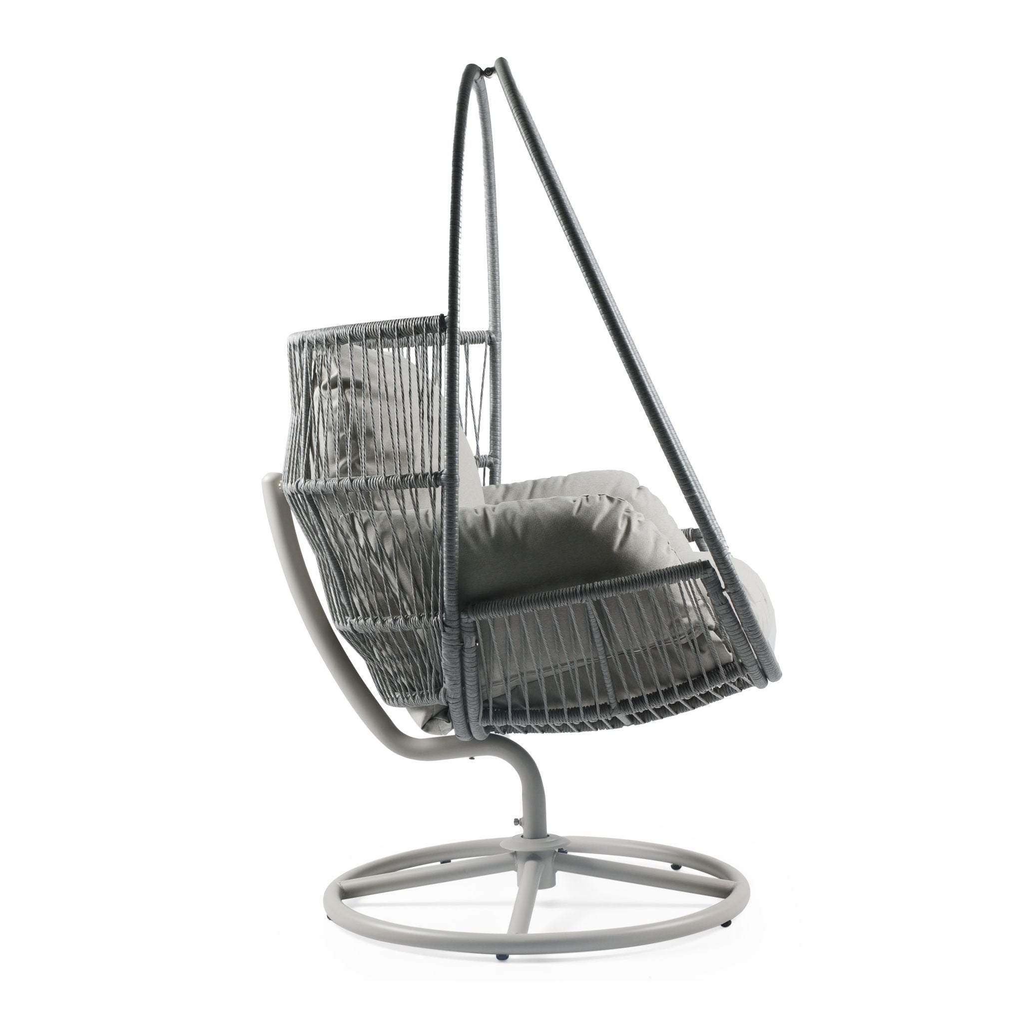 Reno - Outdoor Wicker Swivel Lounge Chair - Light Gray