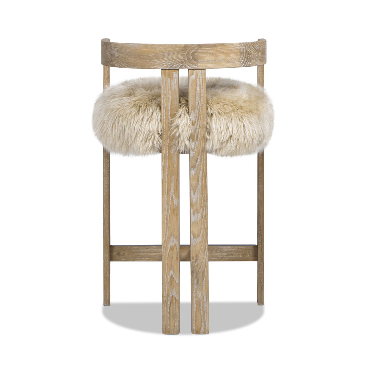 Millwick - Low Back Genuine Fur Counter Stool - Natural Blonde
