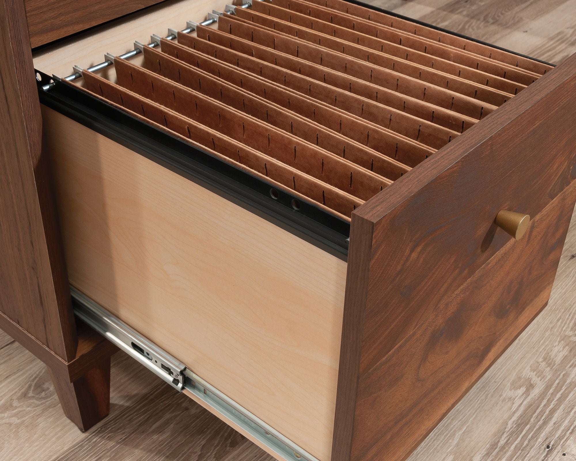L-Shaped Home Office Desk in Grand Walnut