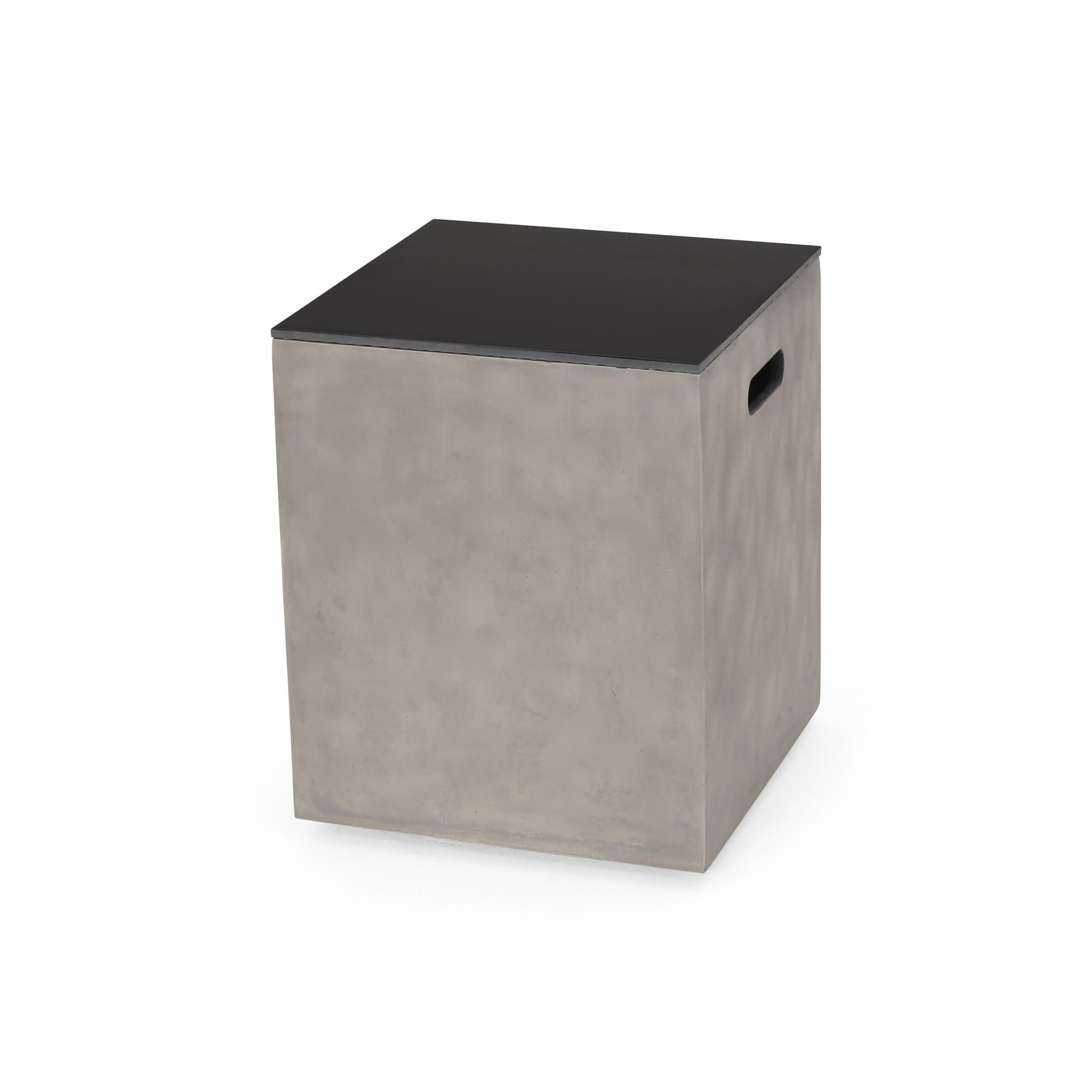 Modern Design Mgo Tank Holder Side Table With Ceramic Top - Black / Gray